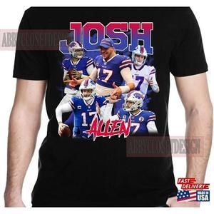 Josh Allen  Classic Retro Football 90S  Graphic Tees Unisex